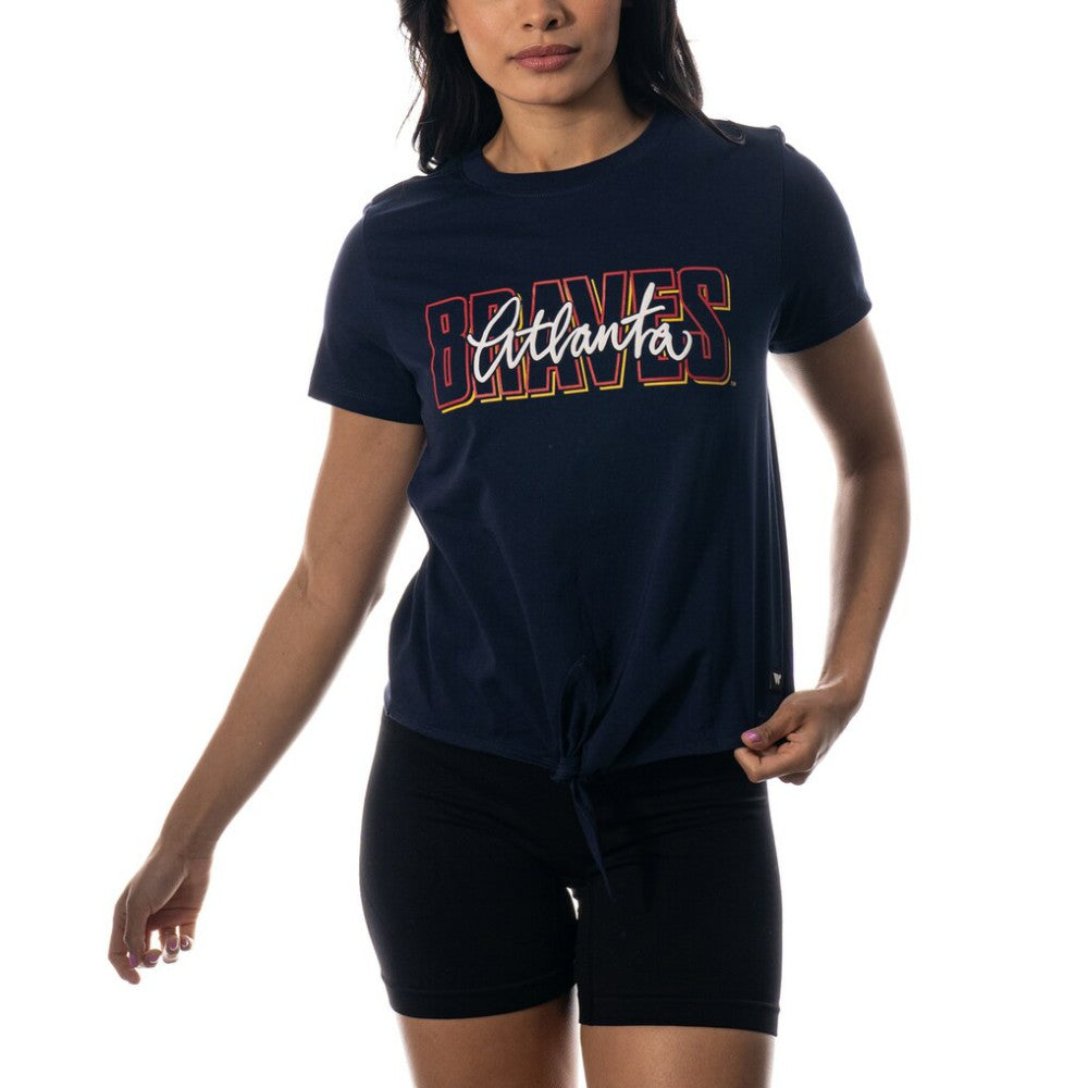 Atlanta Braves The Wild Collective Women's Twist Front T-Shirt Near Me