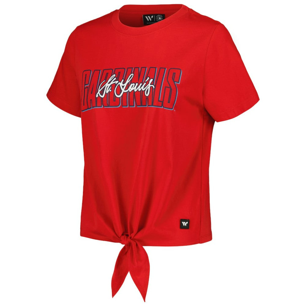 St. Louis Cardinals The Wild Collective Women's Twist Front T-Shirt for sale
