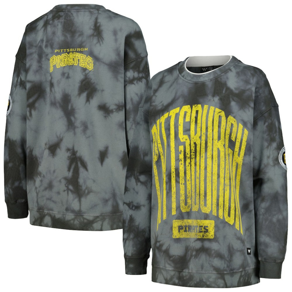 Pittsburgh Pirates The Wild Collective Women's Overdyed Pullover Sweatshirt for sale