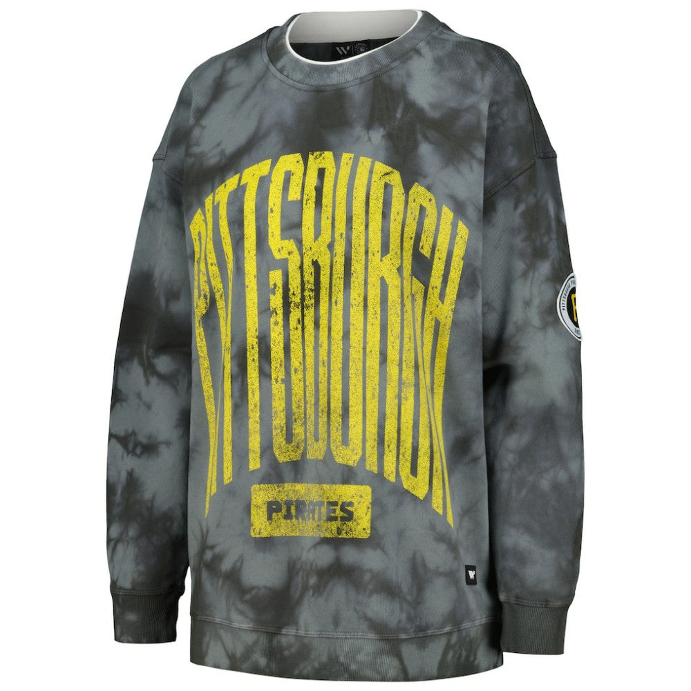 Pittsburgh Pirates The Wild Collective Women's Overdyed Pullover Sweatshirt for sale