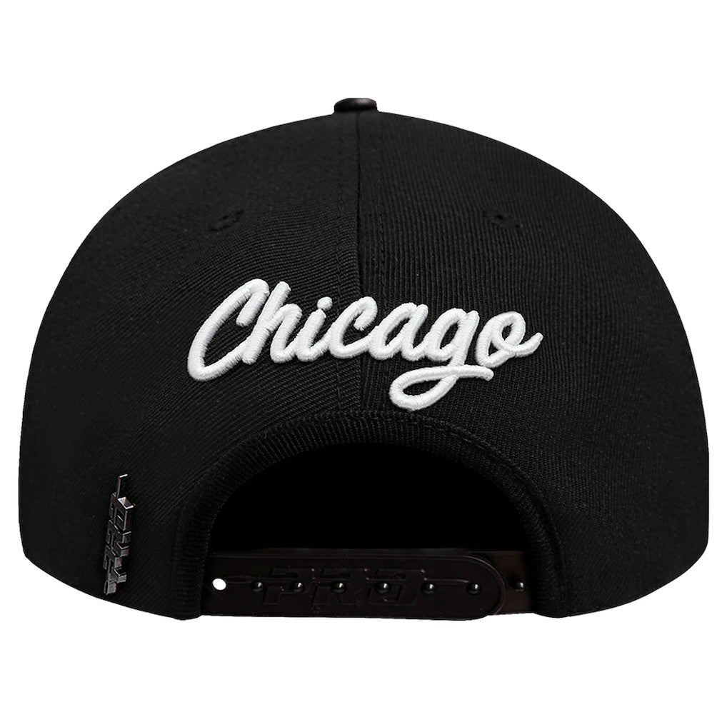 Chicago Bulls Pro Standard Paint the City Pinch Front Snapback Hat Black