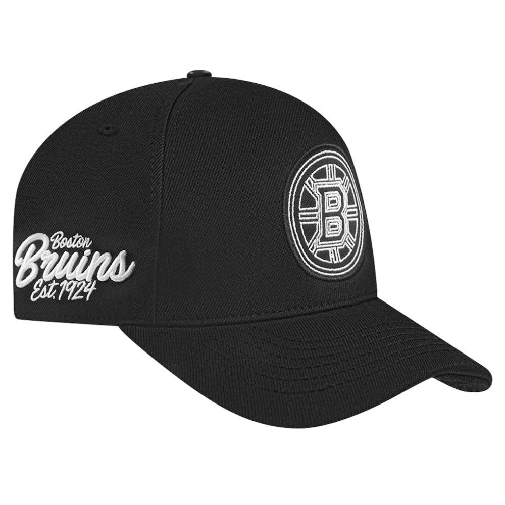 Boston Bruins Pro Standard Paint the City Pinch Front Snapback Hat - Black | NHL Clearance