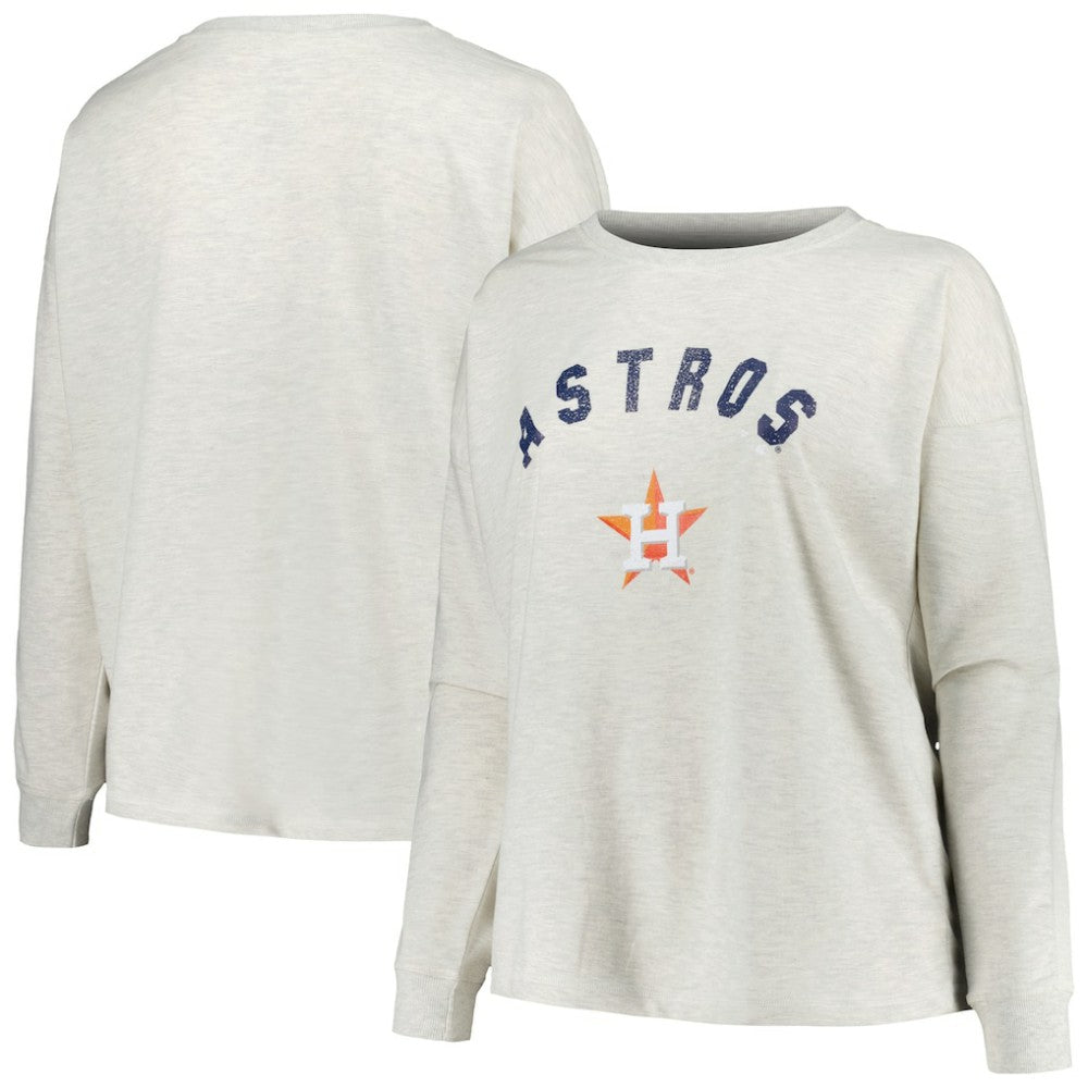 Houston Astros Profile Women's Plus Size French Terry Pullover Sweatshirt Sale