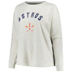 Houston Astros Profile Women's Plus Size French Terry Pullover Sweatshirt Sale