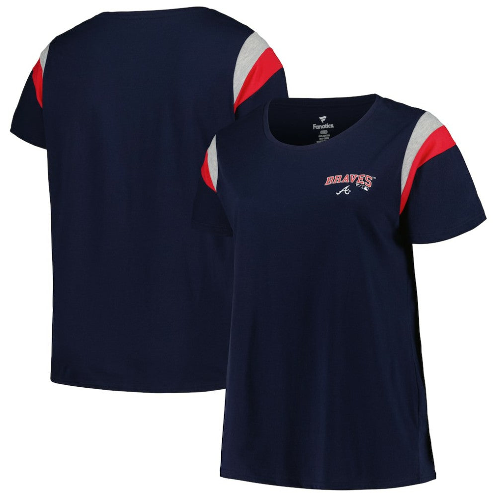 Atlanta Braves Profile Women's Plus Size Scoop Neck T-Shirt Outlet