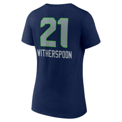 Devon Witherspoon Seattle Seahawks Women's Team Wordmark Player Name & Number V-Neck T-Shirt - College Navy - NFL