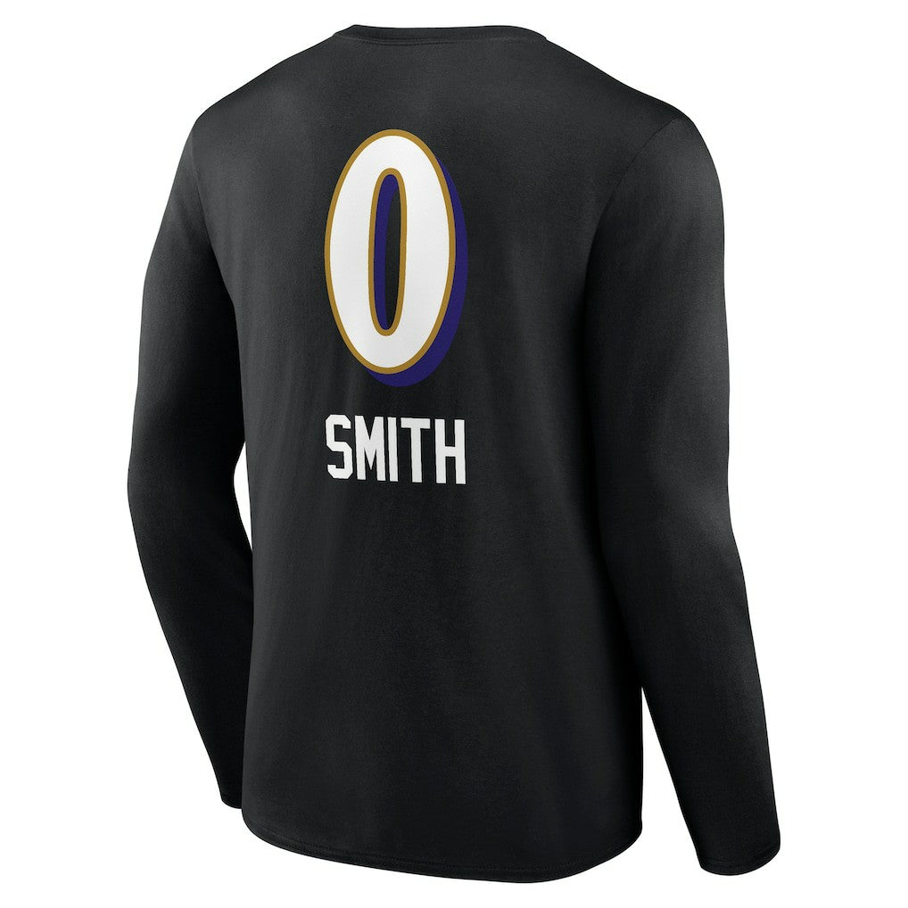 Roquan Smith Baltimore Ravens Team Wordmark Player Name & Number Long Sleeve T-Shirt - Black - NFL