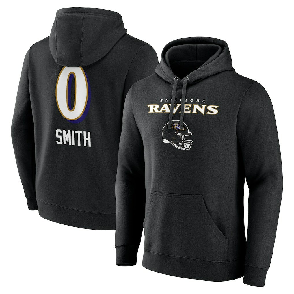 Roquan Smith Baltimore Ravens Team Wordmark Player Name & Number Pullover Hoodie - Black - NFL