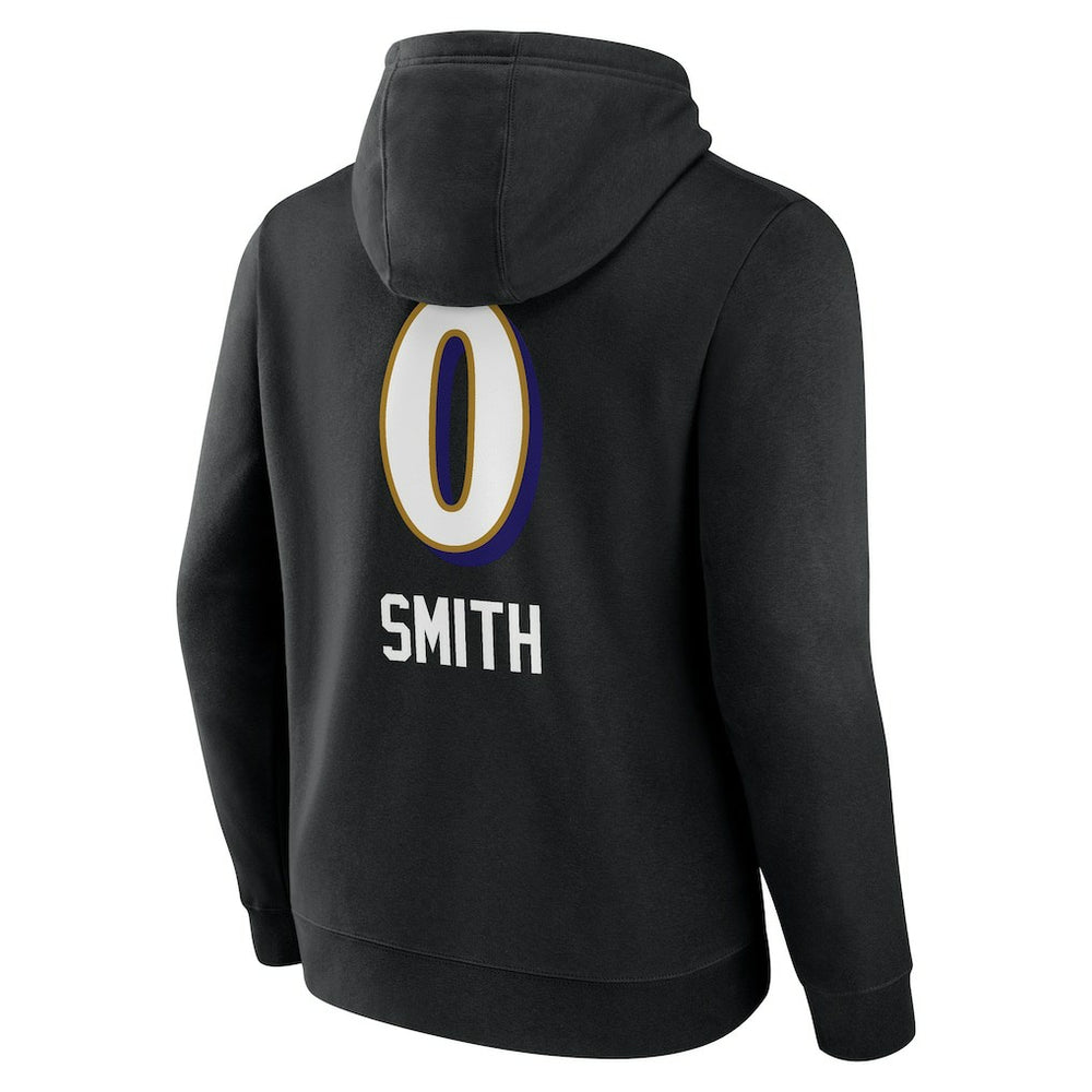 Roquan Smith Baltimore Ravens Team Wordmark Player Name & Number Pullover Hoodie - Black - NFL
