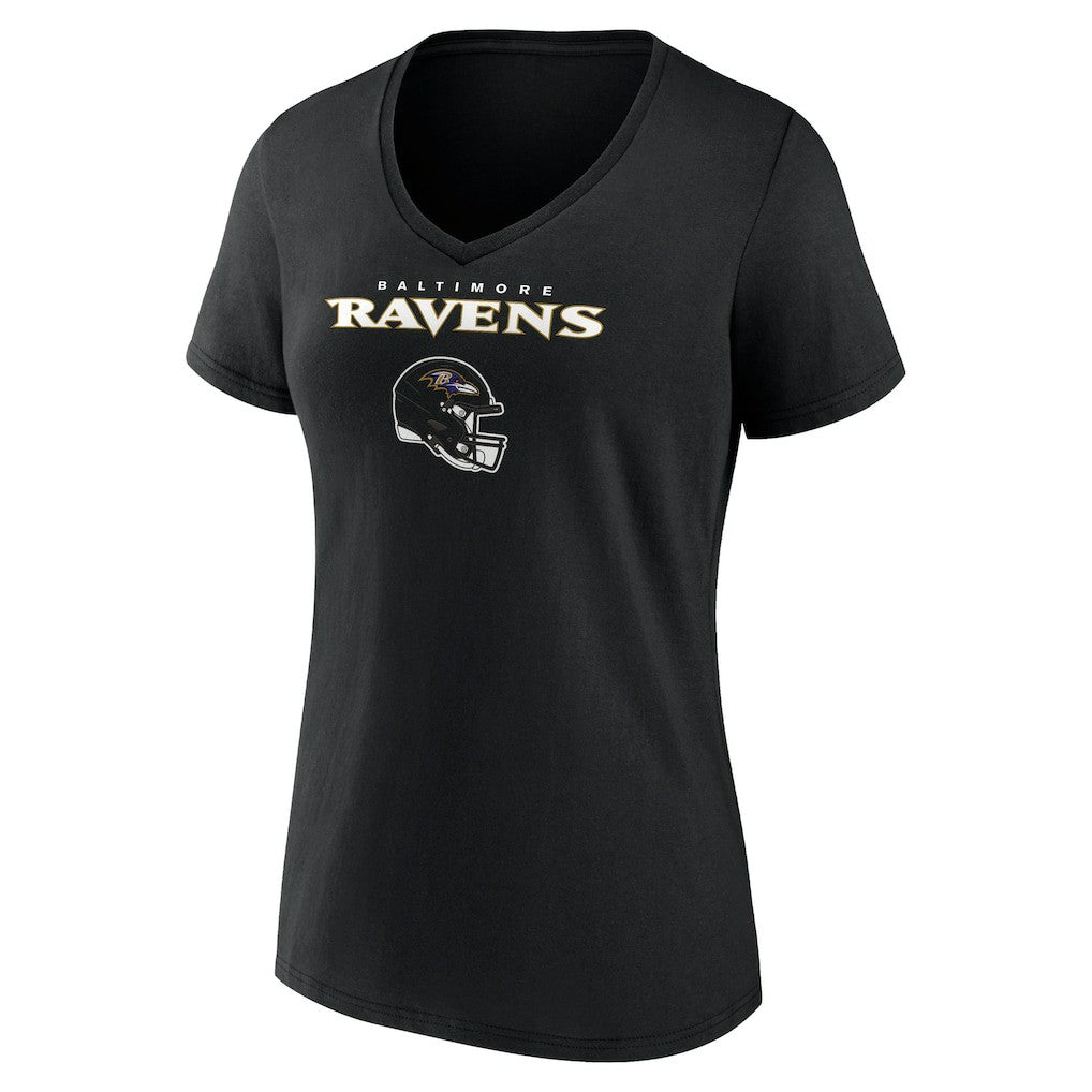 Roquan Smith Baltimore Ravens Women's Team Wordmark Player Name & Number V-Neck T-Shirt - Black - NFL