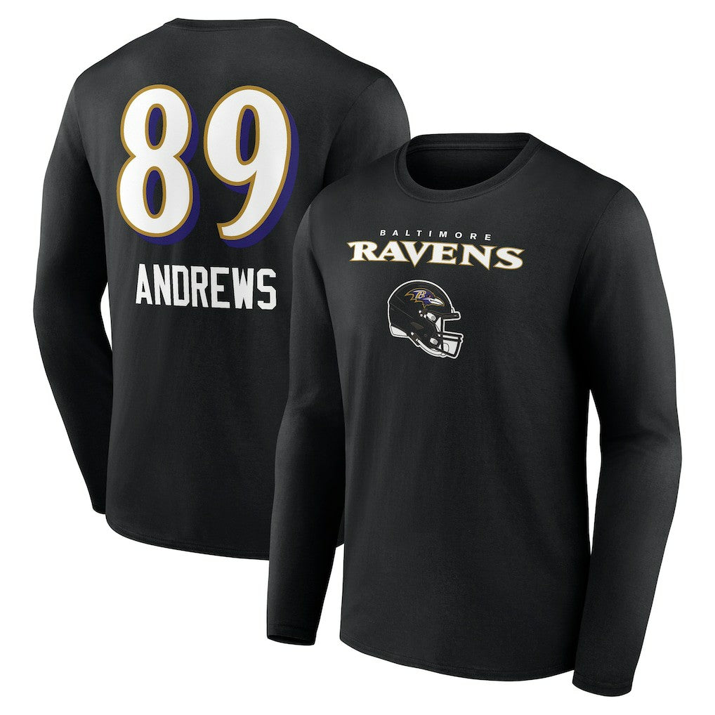 Mark Andrews Baltimore Ravens Team Wordmark Player Name & Number Long Sleeve T-Shirt - Black - NFL
