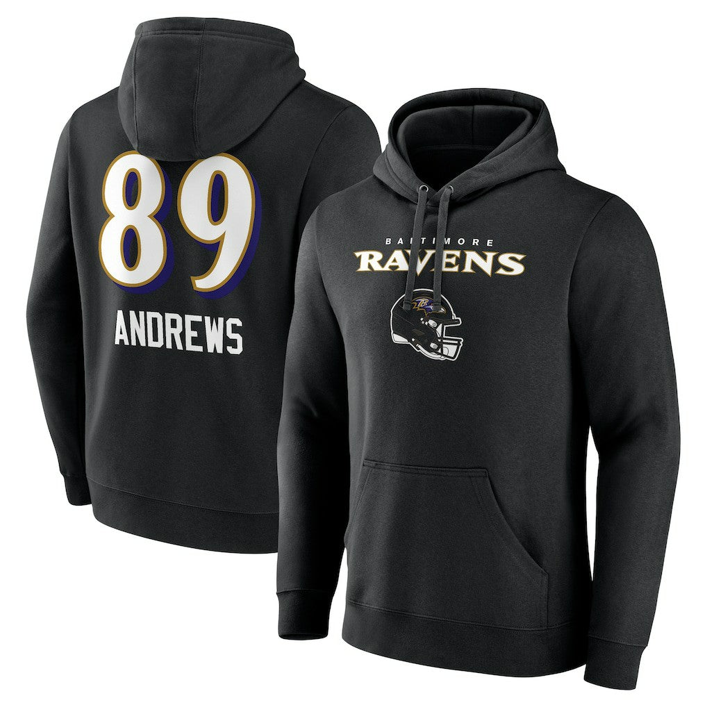 Mark Andrews Baltimore Ravens Team Wordmark Player Name & Number Pullover Hoodie - Black - NFL
