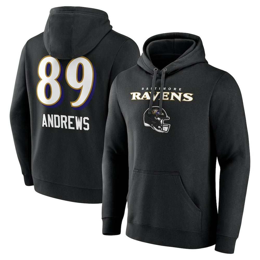 Mark Andrews Baltimore Ravens Team Wordmark Player Name & Number Pullover Hoodie - Black - NFL