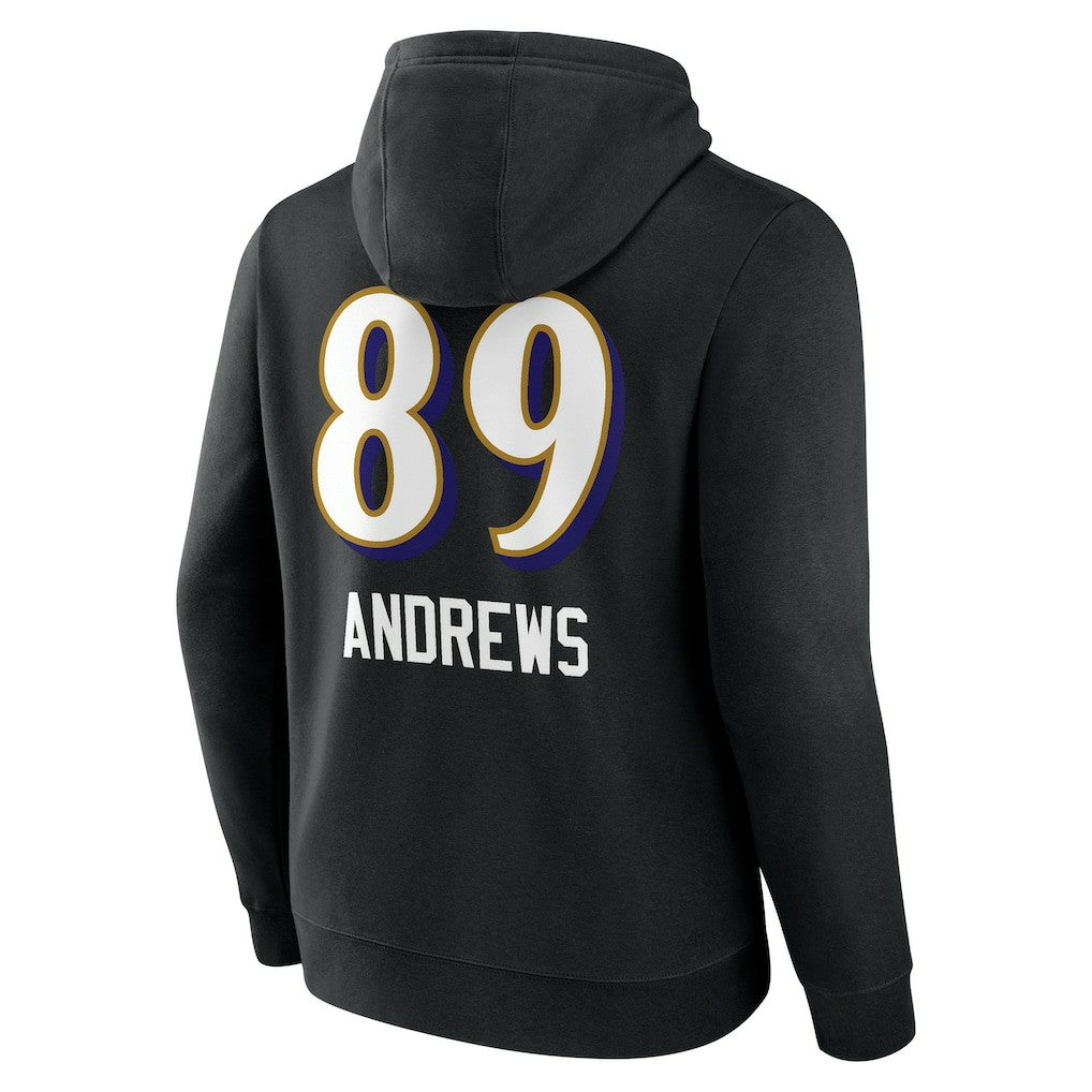 Mark Andrews Baltimore Ravens Team Wordmark Player Name & Number Pullover Hoodie - Black - NFL