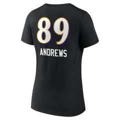 Mark Andrews Baltimore Ravens Women's Team Wordmark Player Name & Number V-Neck T-Shirt - Black - NFL