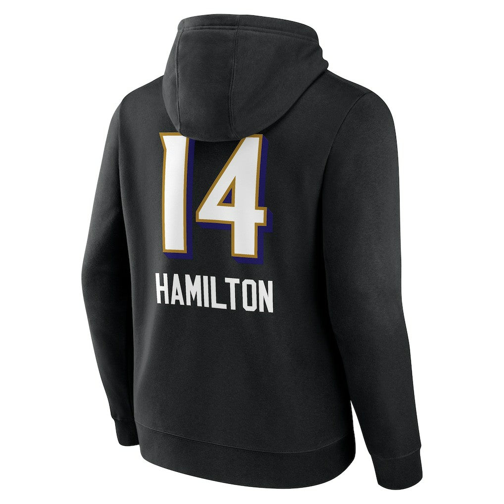 Kyle Hamilton Baltimore Ravens Team Wordmark Player Name & Number Pullover Hoodie - Black - NFL