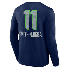 Jaxon Smith-Njigba Seattle Seahawks Team Wordmark Player Name & Number Long Sleeve T-Shirt - College Navy - NFL