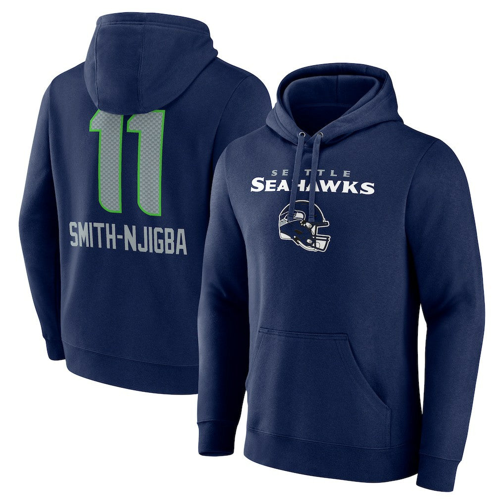Jaxon Smith-Njigba Seattle Seahawks Team Wordmark Player Name & Number Pullover Hoodie - College Navy - NFL