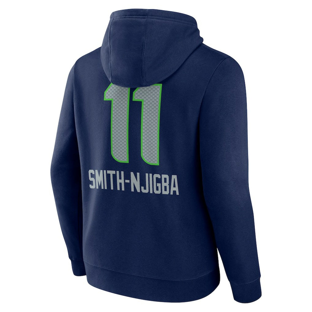 Jaxon Smith-Njigba Seattle Seahawks Team Wordmark Player Name & Number Pullover Hoodie - College Navy - NFL
