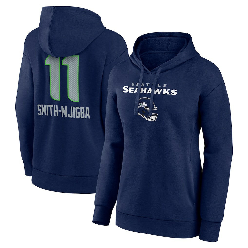 Jaxon Smith-Njigba Seattle Seahawks Women's Team Wordmark Player Name & Number Pullover Hoodie - College Navy - NFL