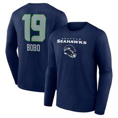 Jake Bobo Seattle Seahawks Team Wordmark Player Name & Number Long Sleeve T-Shirt - College Navy - NFL