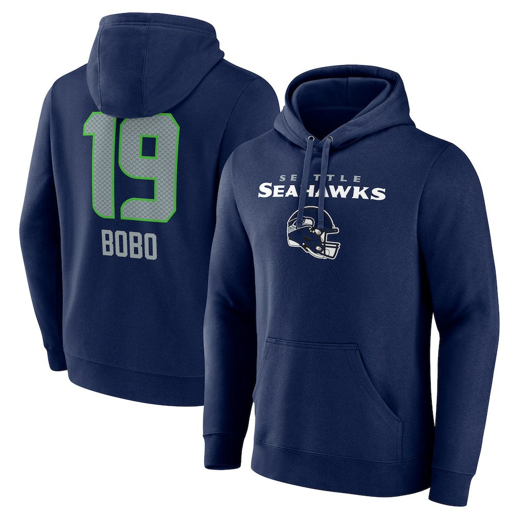 Jake Bobo Seattle Seahawks Team Wordmark Player Name & Number Pullover Hoodie - College Navy - NFL