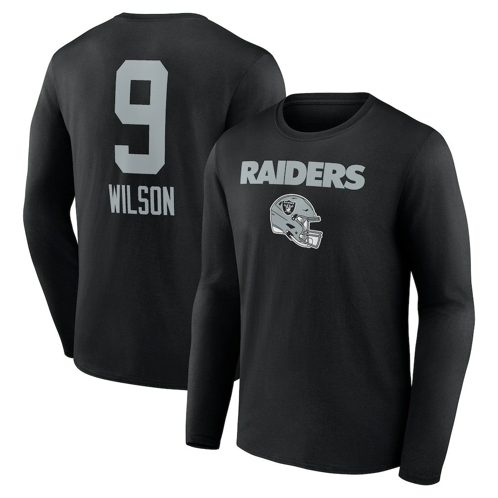 Tyree Wilson Las Vegas Raiders Team Wordmark Player Name & Number Long Sleeve T-Shirt - Black - NFL
