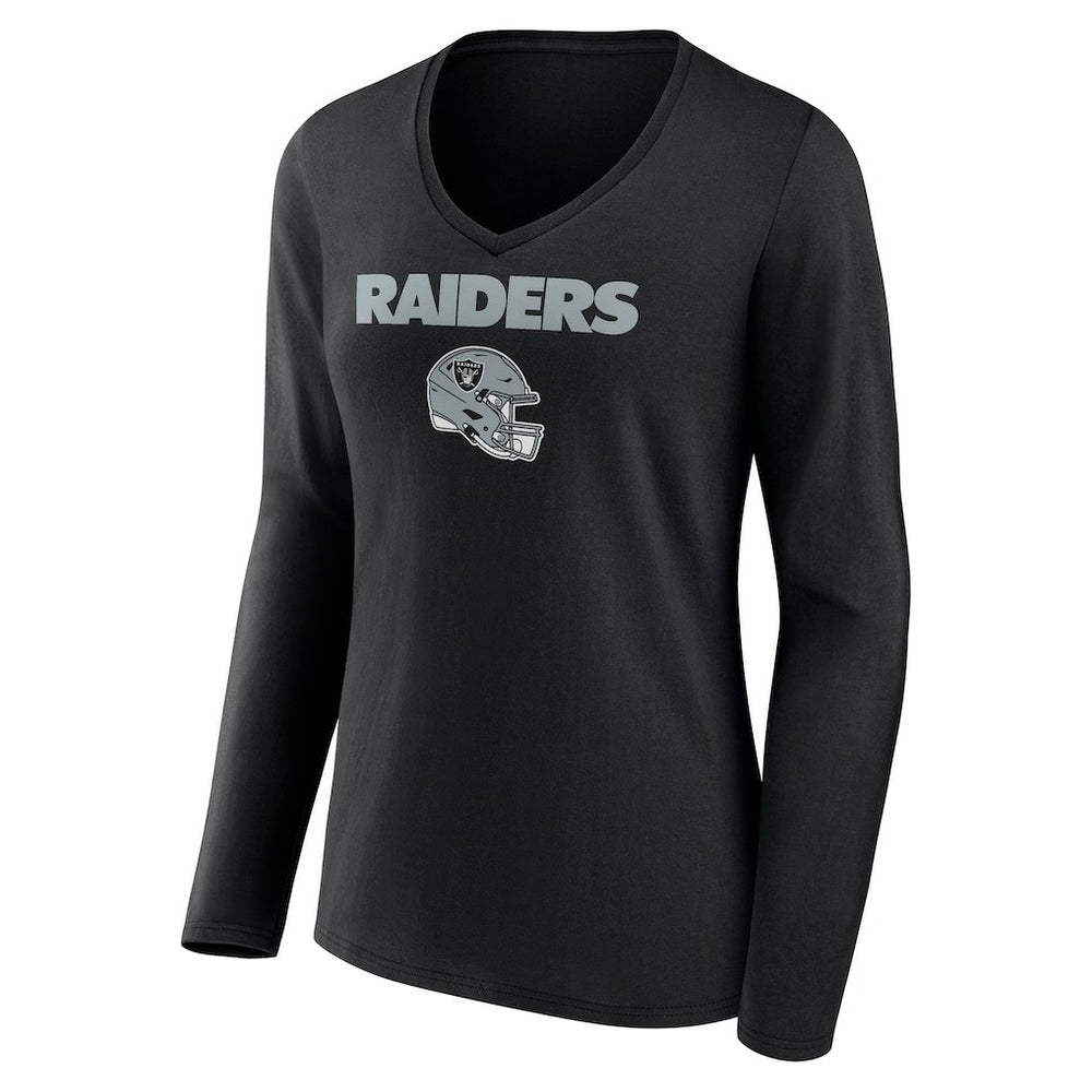 Tyree Wilson Las Vegas Raiders Women's Team Wordmark Player Name & Number Long Sleeve V-Neck T-Shirt - Black - NFL