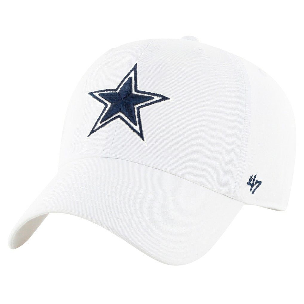 Dallas Cowboys '47 Clean Up Primary Adjustable Hat - White - 47 brand