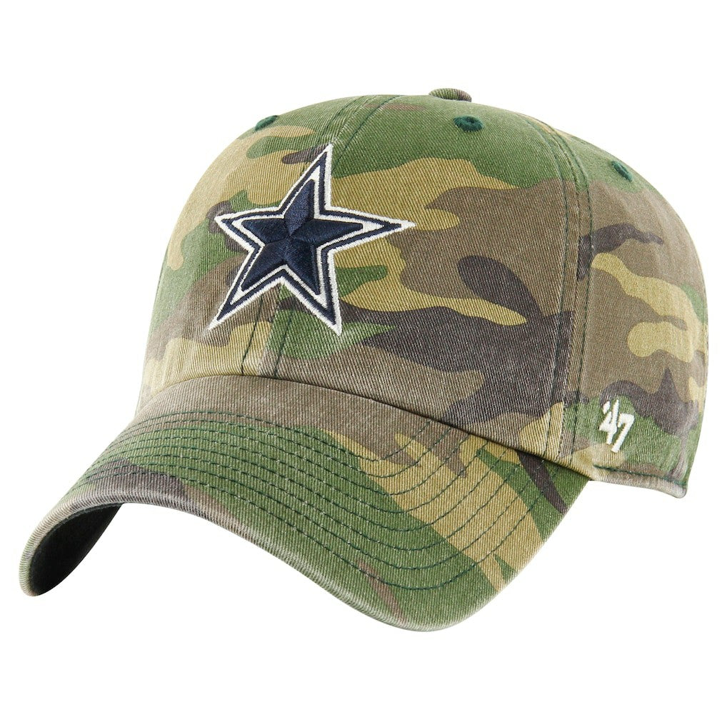 Dallas Cowboys '47 Woodland Clean Up Adjustable Hat - Camo - 47 brand