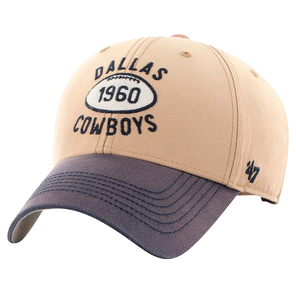 Dallas Cowboys '47 Dusted Ailene MVP Adjustable Hat - Tan/Navy - 47 brand