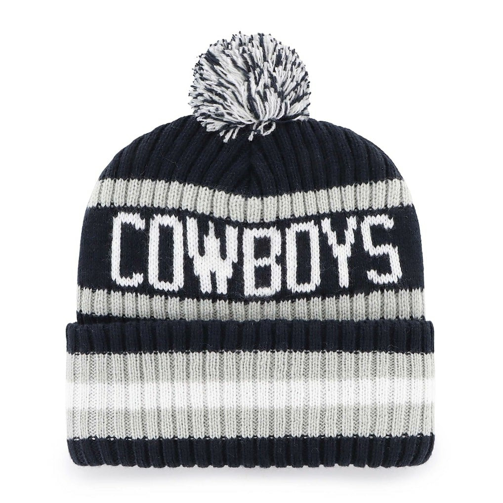 Dallas Cowboys '47 Bering Cuffed Knit Hat with Pom - Navy - 47 brand