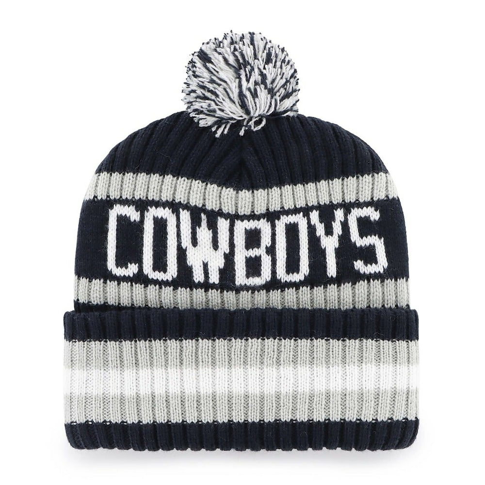 Dallas Cowboys '47 Bering Cuffed Knit Hat with Pom - Navy - 47 brand