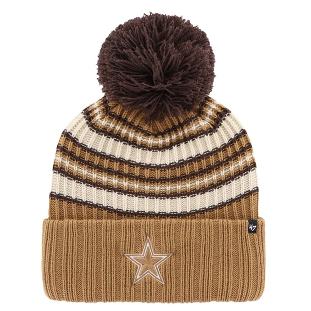 Dallas Cowboys '47 Women's Espresso Cuffed Knit Hat with Pom - Brown - 47 brand