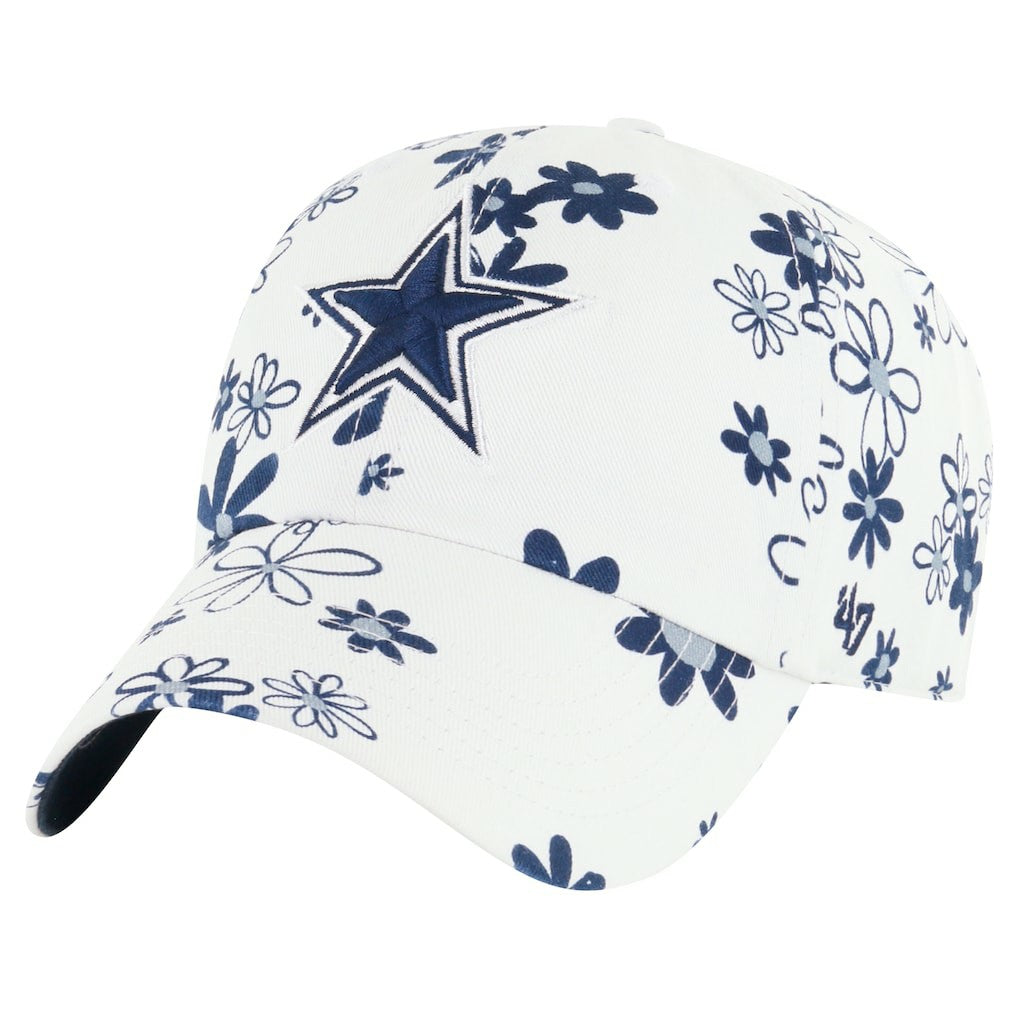 Dallas Cowboys '47 Girls Youth Daisy Delight Clean Up Adjustable Hat - White - 47 brand