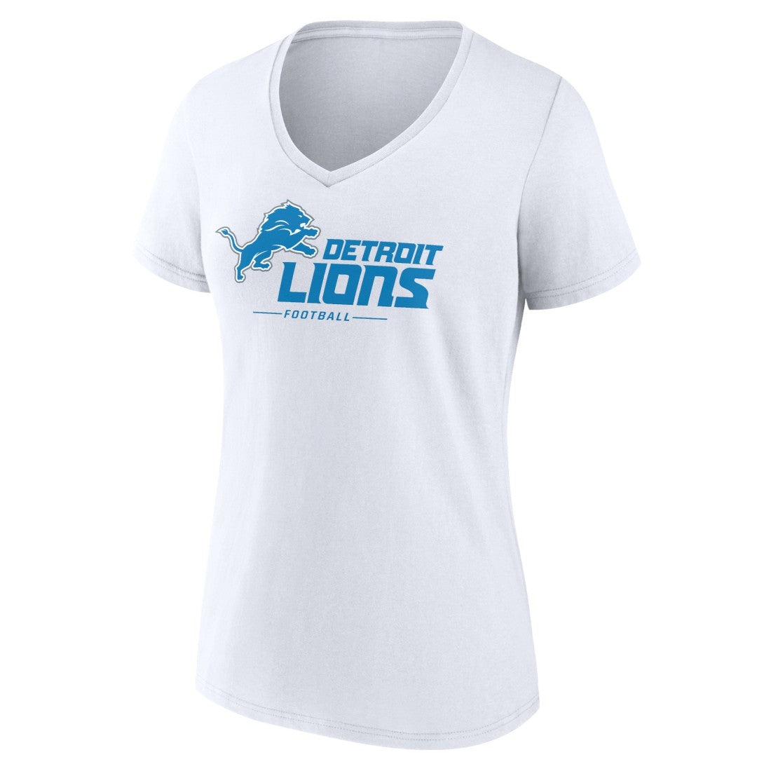 Detroit Lions Women's Lock Up V-Neck T-Shirt - White - NFL