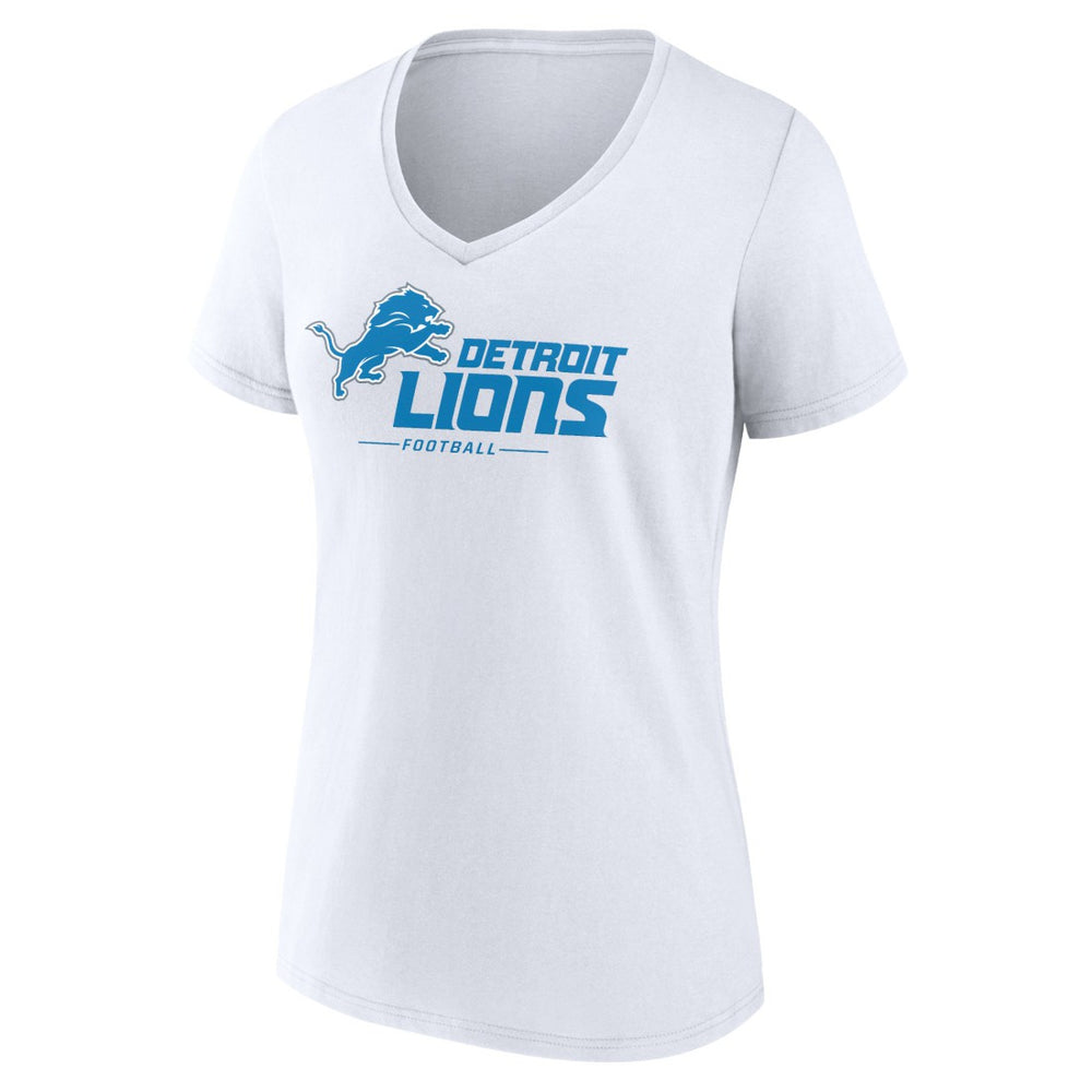Detroit Lions Women's Lock Up V-Neck T-Shirt - White - NFL