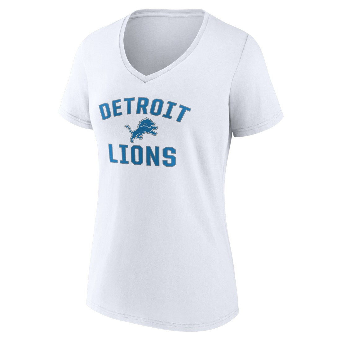 Detroit Lions Women's Victory Arch V-Neck T-Shirt - White - NFL