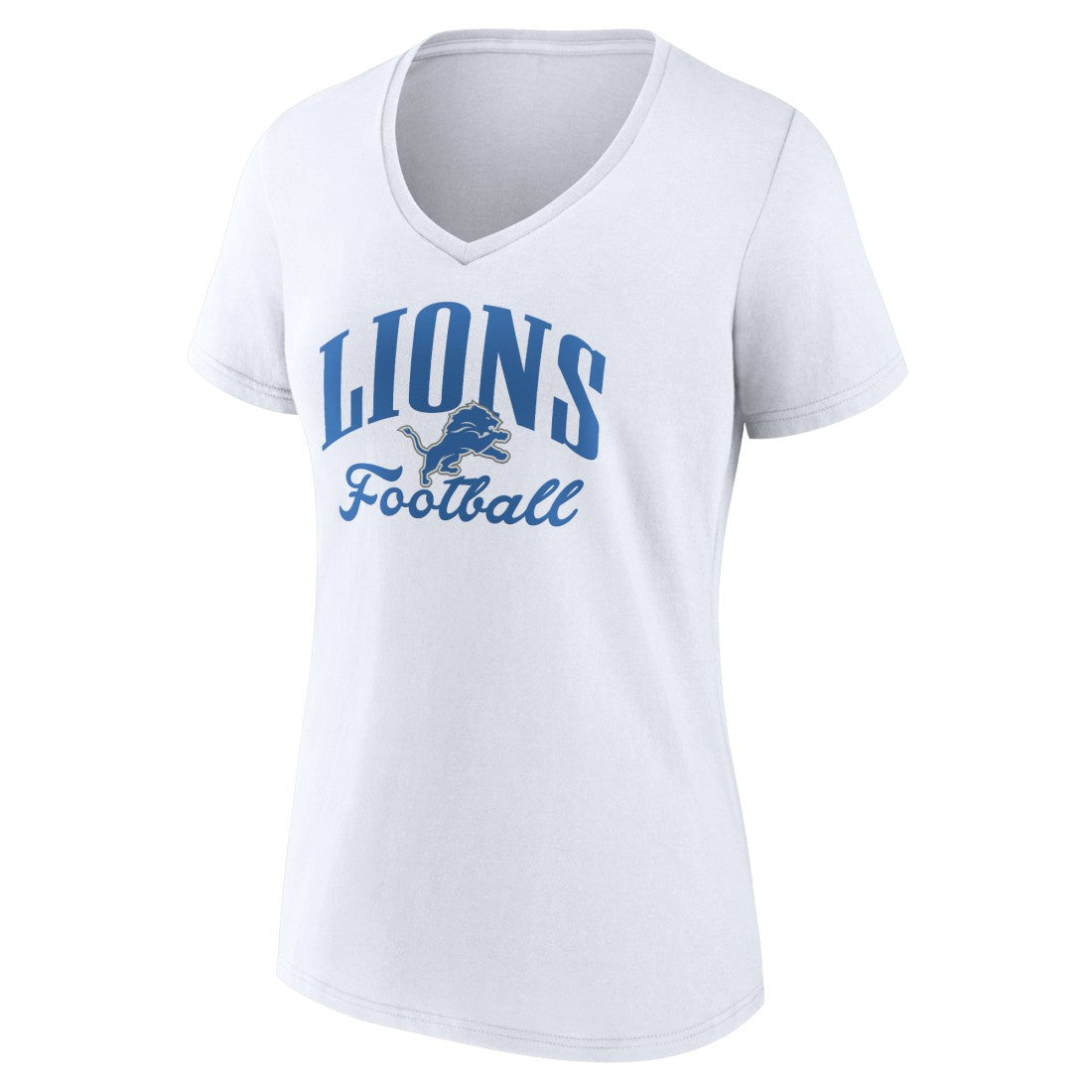 Detroit Lions Women's Victory Script V-Neck T-Shirt - White - NFL