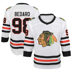 Connor Bedard Chicago Blackhawks Youth Away Replica Player Jersey - White | NHL Lifestyle