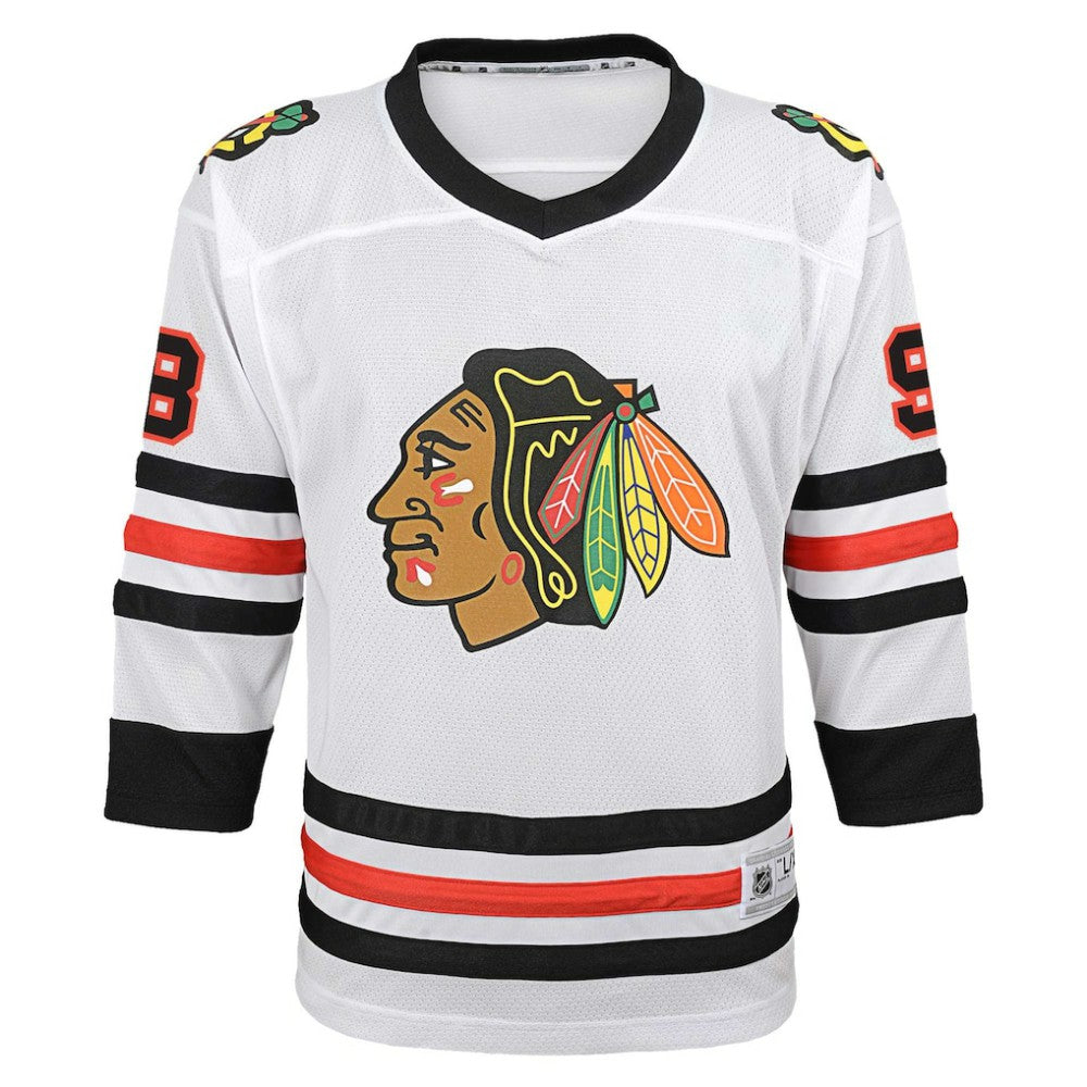 Connor Bedard Chicago Blackhawks Youth Away Replica Player Jersey - White | NHL Lifestyle