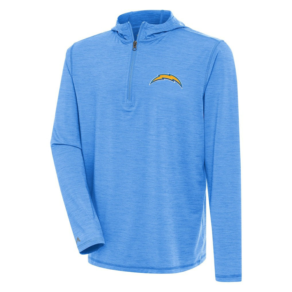 Los Angeles Chargers Antigua Tidy Quarter-Zip Pullover Hoodie - Heather Powder Blue - NFL
