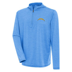 Los Angeles Chargers Antigua Tidy Quarter-Zip Pullover Hoodie - Heather Powder Blue - NFL