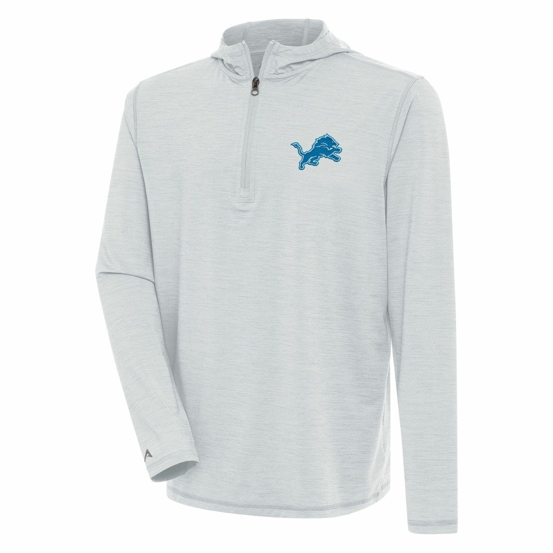 Detroit Lions Antigua Tidy Quarter-Zip Pullover Hoodie - Heather Gray - NFL