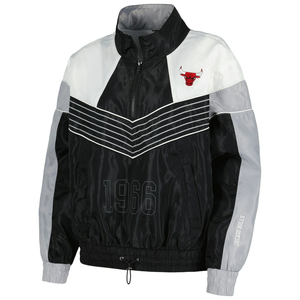 Chicago Bulls The Wild Collective Women's Courtside Half-Zip Track Jacket Black