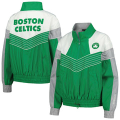 Boston Celtics The Wild Collective Women's Courtside Half-Zip Track Jacket Kelly Green