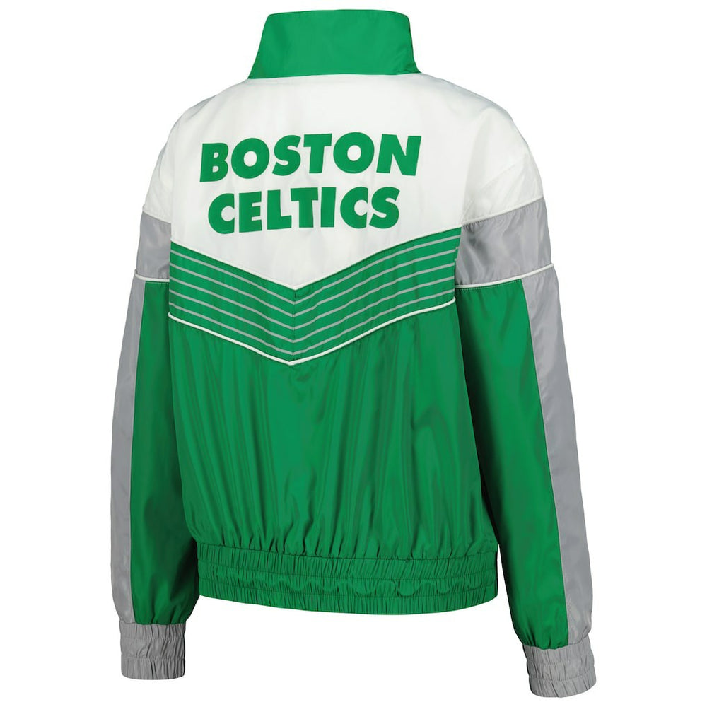 Boston Celtics The Wild Collective Women's Courtside Half-Zip Track Jacket Kelly Green
