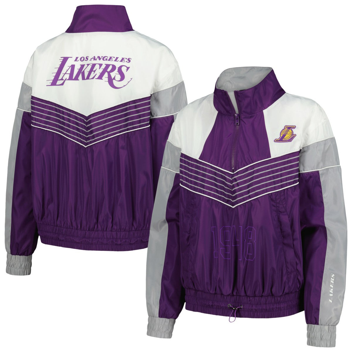 Los Angeles Lakers The Wild Collective Women's Courtside Half-Zip Track Jacket Purple