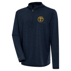 Denver Nuggets Antigua Tidy Quarter-Zip Lightweight Pullover Top Heather Navy