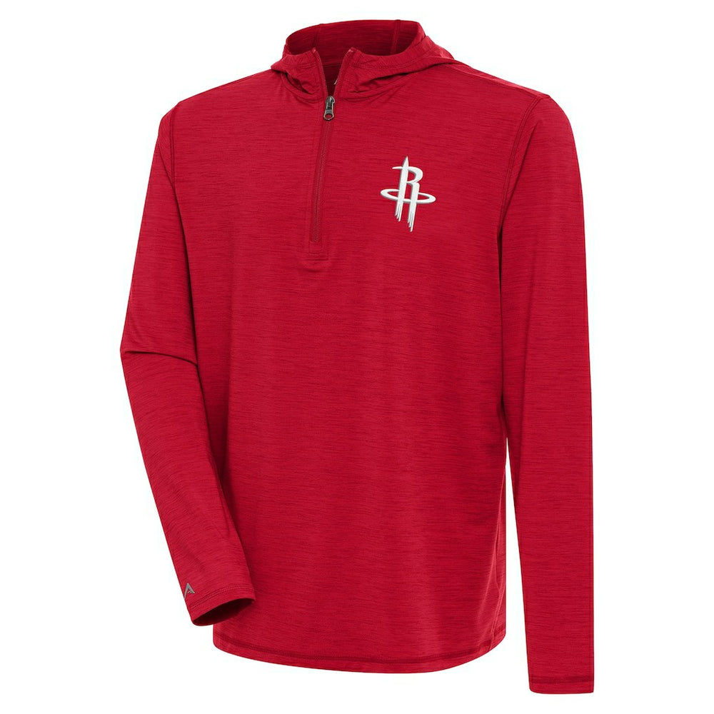 Houston Rockets Antigua Tidy Quarter-Zip Lightweight Pullover Top Heather Red